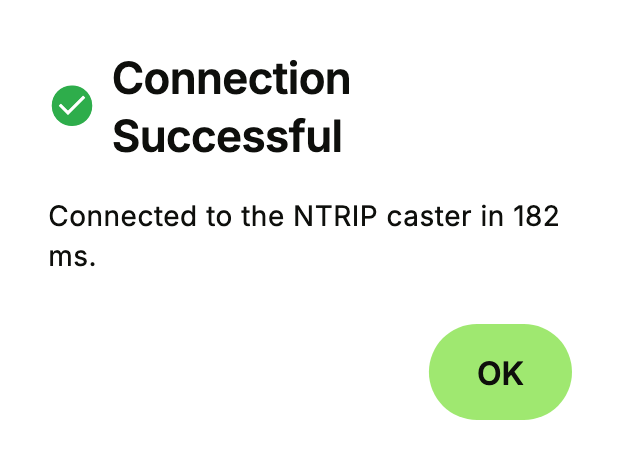 The app’s Connection Successful dialog